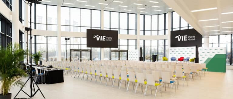 Ein Foto vom Konferenzzentrum am Flughafen Wien